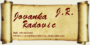 Jovanka Radović vizit kartica
